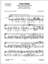 Chaconne. Main Gauche Seule - BACH / BRAHMS - Partition - Piano